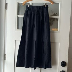 Abercrombie & Fitch black linen maxi skirt with slit